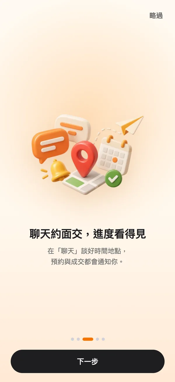 二手吐司 App 的聊天與面交介紹畫面