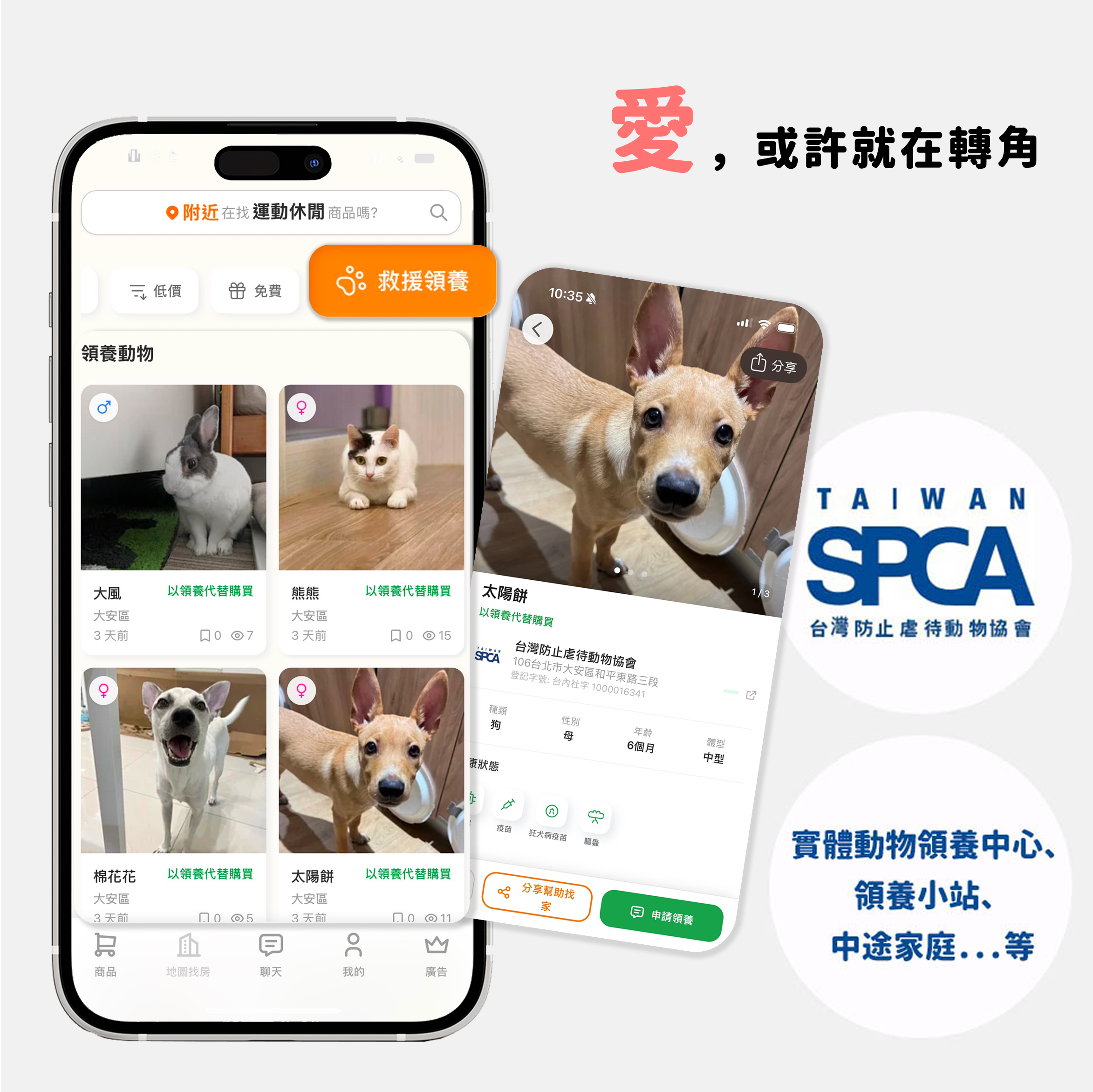 TSPCA 台灣防止虐待動物協會 救援領養合作